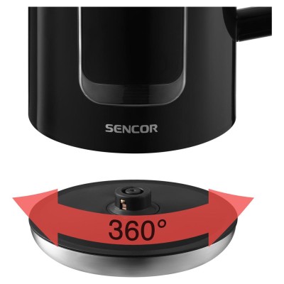 Електрочайник Sencor 1.7л, Strix, LED дисплей, подвійні стінки, сенс. керування, чорний (SWK0951BK)