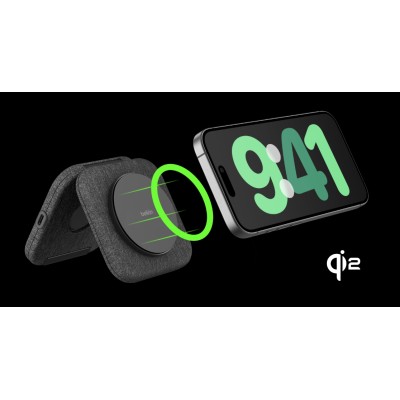 Зарядний пристрій бездротовий Belkin 2в1 15Вт Travel Pad Qi2