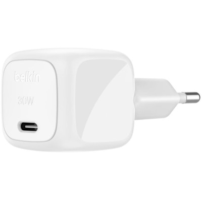 Зарядний пристрій мережевий Belkin 30Вт USB-С PD PPS, кабель USB-С > USB-C, 1м, PVC, білий Зарядний пристрій мережевий Belkin 30Вт USB-С PD PPS, кабель USB-С > USB-C, 1м, PVC, білий