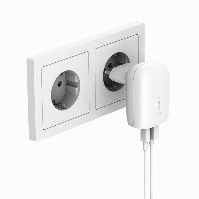 Зарядний пристрій мережевий Belkin 37Вт USB-C PD PPS 25Вт, USB-A 12Вт, білий Зарядний пристрій мережевий Belkin 37Вт USB-C PD PPS 25Вт, USB-A 12Вт, білий