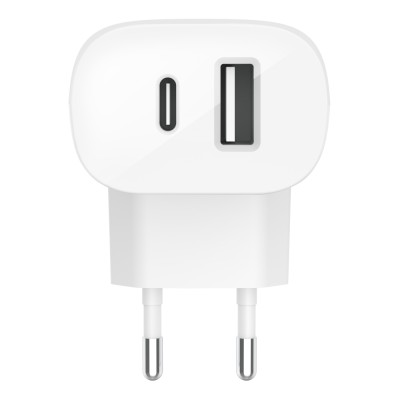 Зарядний пристрій мережевий Belkin 37Вт USB-C PD PPS 25Вт, USB-A 12Вт, білий Зарядний пристрій мережевий Belkin 37Вт USB-C PD PPS 25Вт, USB-A 12Вт, білий