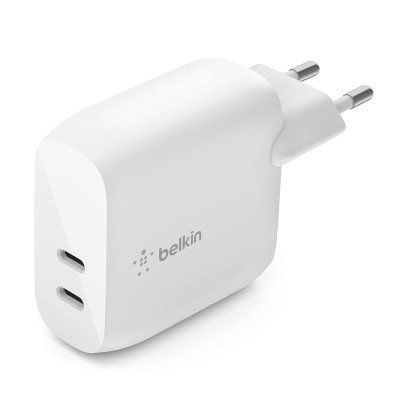 Зарядний пристрій мережевий Belkin 40Вт 2хUSB-С PD, білий Зарядний пристрій мережевий Belkin 40Вт 2хUSB-С PD, білий