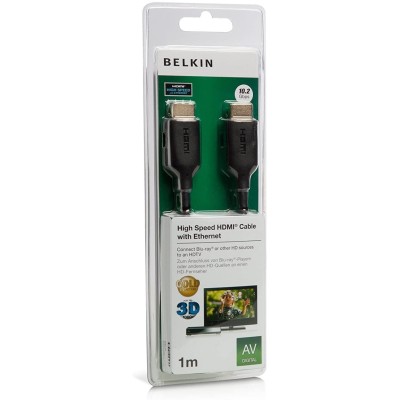 Кабель HDMI (M/M) Belkin 1м, High Speed Ethernet, чорний (F3Y021BT1M) Кабель HDMI (M/M) Belkin 1м, High Speed Ethernet, чорний (F3Y021BT1M)