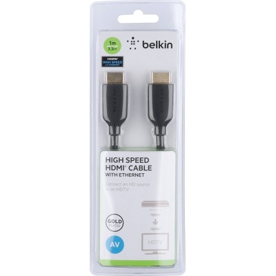 Кабель HDMI (M/M) Belkin 1м, High Speed Ethernet, чорний (F3Y021BT1M) Кабель HDMI (M/M) Belkin 1м, High Speed Ethernet, чорний (F3Y021BT1M)