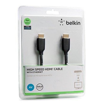 Кабель HDMI (M/M) Belkin 5м, High Speed Ethernet, чорний (F3Y021bt5M) Кабель HDMI (M/M) Belkin 5м, High Speed Ethernet, чорний (F3Y021bt5M)