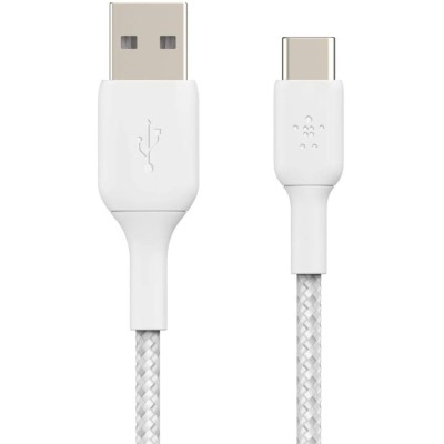 Кабель USB-A > USB-C заряджання/синхронізації Belkin 1м, 15Вт, Type-C, плетений, білий (CAB002BT1MWH) Кабель USB-A > USB-C заряджання/синхронізації Belkin 1м, 15Вт, Type-C, плетений, білий (CAB002BT1MWH)