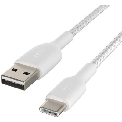 Кабель USB-A > USB-C заряджання/синхронізації Belkin 1м, 15Вт, Type-C, плетений, білий (CAB002BT1MWH) Кабель USB-A > USB-C заряджання/синхронізації Belkin 1м, 15Вт, Type-C, плетений, білий (CAB002BT1MWH)
