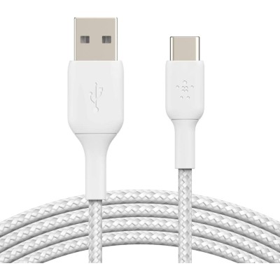 Кабель USB-A > USB-C заряджання/синхронізації Belkin 1м, 15Вт, Type-C, плетений, білий (CAB002BT1MWH) Кабель USB-A > USB-C заряджання/синхронізації Belkin 1м, 15Вт, Type-C, плетений, білий (CAB002BT1MWH)