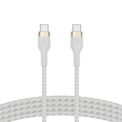 Кабель USB-C > USB-C заряджання/синхронізації Belkin 1м, 60Вт, Type-C, плетений, силіконовий, з ремінцем на магніті, білий (CAB0 Кабель USB-C > USB-C заряджання/синхронізації Belkin 1м, 60Вт, Type-C, плетений, силіконовий, з ремінцем на магніті, білий (CAB0