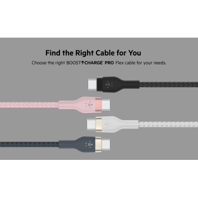 Кабель USB-C > USB-C заряджання/синхронізації Belkin 1м, 60Вт, Type-C, плетений, силіконовий, з ремінцем на магніті, білий (CAB0 Кабель USB-C > USB-C заряджання/синхронізації Belkin 1м, 60Вт, Type-C, плетений, силіконовий, з ремінцем на магніті, білий (CAB0