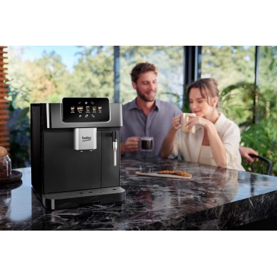 Кавомашина Beko 2.0л, зерно, ручний капучинатор, авторецептів - 5, чорний (CEG7302B)