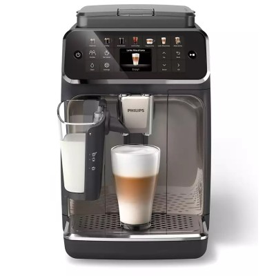 Кавомашина Philips Series 4400 LatteGo, 1.8л, зерно+мелена, автомат.капуч, дисплей, авторецептів -12, чорний (EP4449/70)