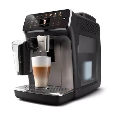Кавомашина Philips Series 4400 LatteGo, 1.8л, зерно+мелена, автомат.капуч, дисплей, авторецептів -12, чорний (EP4449/70)