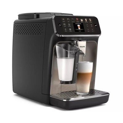 Кавомашина Philips Series 4400 LatteGo, 1.8л, зерно+мелена, автомат.капуч, дисплей, авторецептів -12, чорний (EP4449/70)