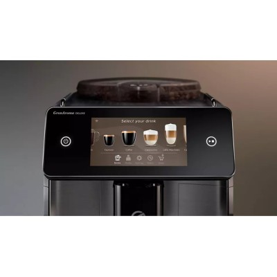 Кавомашина Saeco GranAroma Deluxe 1.8л, зерно + мелена, автомат.капучинатор, авторецептів - 18, чорний (SM6685/00)