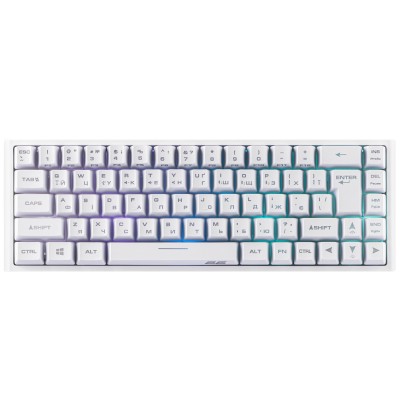 Клавіатура мембранна 2E GAMING KG360 68key, USB-A/WL, EN/UA/RU, RGB, білий (2E-KG360UWT)