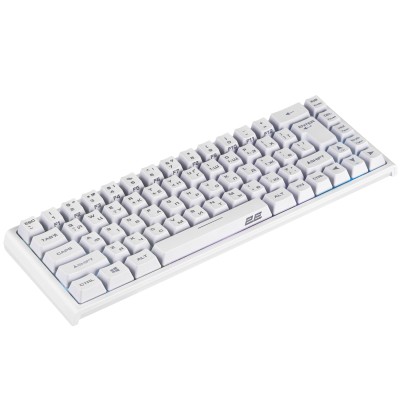 Клавіатура мембранна 2E GAMING KG360 68key, USB-A/WL, EN/UA/RU, RGB, білий (2E-KG360UWT)