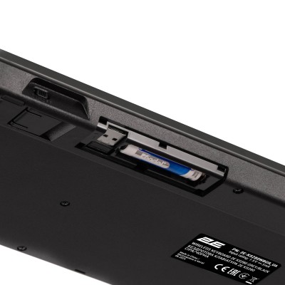 Клавіатура мембранна 2E KS280 120key, WL/BT, EN/UK, silent, чорно-сіра (2E-KS280WBGR_UA)