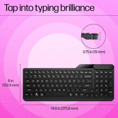Клавіатура мембранна HP 460 Multi-Device key, BT, EN/UK, чорний Клавіатура мембранна HP 460 Multi-Device key, BT, EN/UK, чорний
