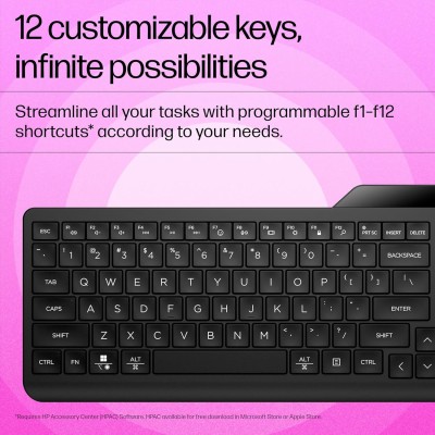 Клавіатура мембранна HP 460 Multi-Device key, BT, EN/UK, чорний Клавіатура мембранна HP 460 Multi-Device key, BT, EN/UK, чорний