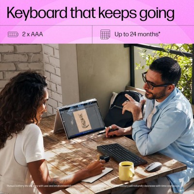 Клавіатура мембранна HP 460 Multi-Device key, BT, EN/UK, чорний Клавіатура мембранна HP 460 Multi-Device key, BT, EN/UK, чорний