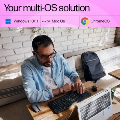 Клавіатура мембранна HP 460 Multi-Device key, BT, EN/UK, чорний Клавіатура мембранна HP 460 Multi-Device key, BT, EN/UK, чорний