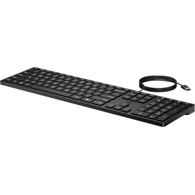 Клавіатура мембранна НР 320K, 109key, USB-A, EN/UK, чорний