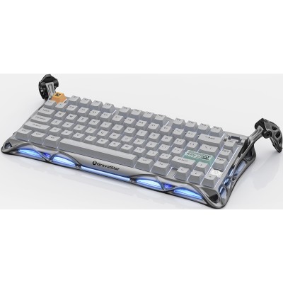 Клавіатура механічна GravaStar Mercury K1 Pro 80keys, GravaStar x Kailh Speedy Mint, EN/UKR, BT/WL/USB, сірий Клавіатура механічна GravaStar Mercury K1 Pro 80keys, GravaStar x Kailh Speedy Mint, EN/UKR, BT/WL/USB, сірий