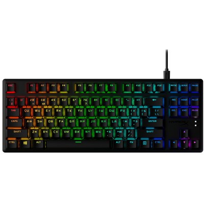 Клавіатура механічна HyperX Alloy Origins Core PBT 87key, AqUK, USB-A, EN/UA, RGB, чорний (639N9AA)