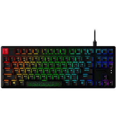 Клавіатура механічна HyperX Alloy Origins Core PBT 87key, AqUK, USB-A, EN/UA, RGB, чорний (639N9AA)