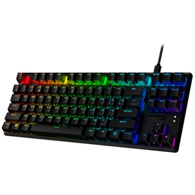 Клавіатура механічна HyperX Alloy Origins Core PBT 87key, AqUK, USB-A, EN/UA, RGB, чорний (639N9AA)
