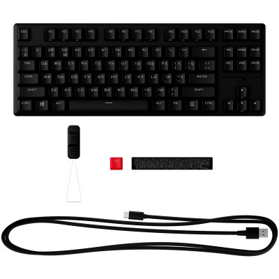 Клавіатура механічна HyperX Alloy Origins Core PBT 87key, AqUK, USB-A, EN/UA, RGB, чорний (639N9AA)
