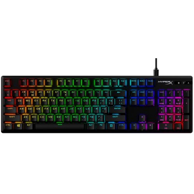Клавіатура механічна HyperX Alloy Origins PBT 104key, AqUK, USB-A, EN/RU, RGB, чорний (639N5AA)