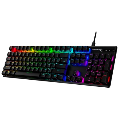 Клавіатура механічна HyperX Alloy Origins PBT 104key, AqUK, USB-A, EN/RU, RGB, чорний (639N5AA)