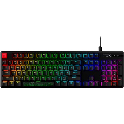Клавіатура механічна HyperX Alloy Origins PBT 104key, AqUK, USB-A, EN/RU, RGB, чорний (639N5AA)