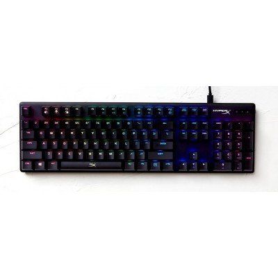 Клавіатура механічна HyperX Alloy Origins PBT 104key, AqUK, USB-A, EN/RU, RGB, чорний (639N5AA)