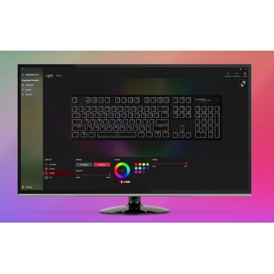 Клавіатура механічна HyperX Alloy Origins PBT 104key, AqUK, USB-A, EN/RU, RGB, чорний (639N5AA)
