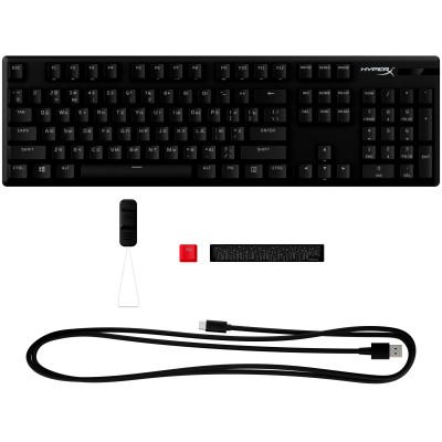 Клавіатура механічна HyperX Alloy Origins PBT 104key, AqUK, USB-A, EN/RU, RGB, чорний (639N5AA)