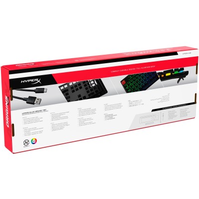 Клавіатура механічна HyperX Alloy Origins PBT 104key, AqUK, USB-A, EN/RU, RGB, чорний (639N5AA)