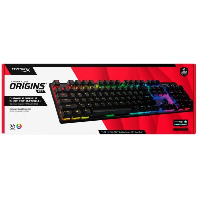 Клавіатура механічна HyperX Alloy Origins PBT 104key, AqUK, USB-A, EN/RU, RGB, чорний (639N5AA)