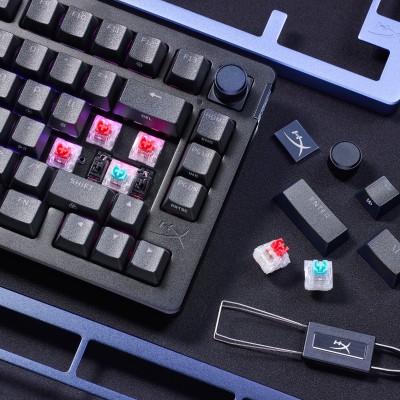 Клавіатура механічна HyperX Alloy Rise 75key, Red, USB-A, EN/UA, RGB, чорний (7G7A4AA)