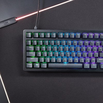Клавіатура механічна HyperX Alloy Rise 75key, Red, USB-A, EN/UA, RGB, чорний (7G7A4AA)