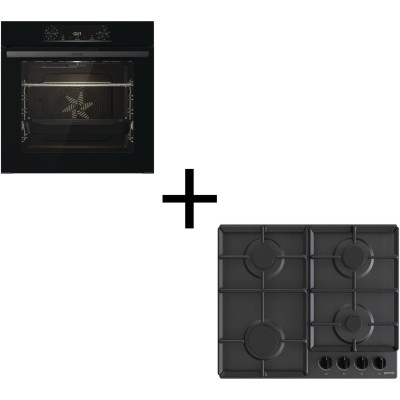 Комплект Gorenje (духовка електрична BO6735E02BK + поверхня газова G641EB), 740147, чорн (SET_BO6735E02BK_G641EB) Комплект Gorenje (духовка електрична BO6735E02BK + поверхня газова G641EB), 740147, чорн (SET_BO6735E02BK_G641EB)