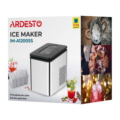 Льодогенератор побутовий ARDESTO, 12кг/добу, 1.8л, нерж Льодогенератор побутовий ARDESTO, 12кг/добу, 1.8л, нерж