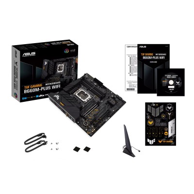 Материнcька плата ASUS TUF GAMING B660M-PLUS WIFI s1700 B660 4xDDR5 M.2 HDMI DP Wi-Fi BT mATX (90MB1AZ0-M1EAY0)