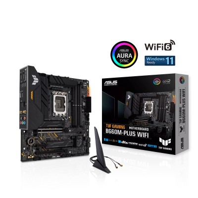 Материнcька плата ASUS TUF GAMING B660M-PLUS WIFI s1700 B660 4xDDR5 M.2 HDMI DP Wi-Fi BT mATX (90MB1AZ0-M1EAY0)