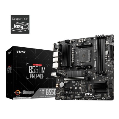 Материнcька плата MSI B550M PRO-VDH sAM4 B550 4xDDR4 M.2 HDMI DP D-Sub mATX (911-7C95-084)