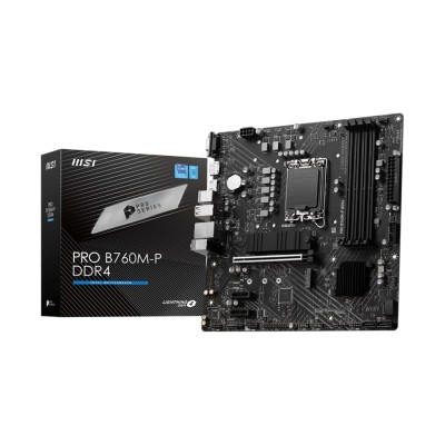Материнcька плата MSI PRO B760M-P DDR4 s1700 B760 4xDDR4 M.2 HDMI DP D-Sub mATX (911-7E02-027)