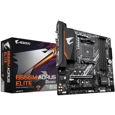 Материнська плата GIGABYTE B550M AORUS ELITE sAM4 B550 4xDDR4 M.2 HDMI DP mATX (B550M_AORUS_ELITE)