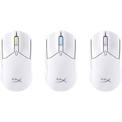 Миша HyperX Pulsefire Haste 2 mini, RGB, USB-A/WL/BT, білий (7D389AA) Миша HyperX Pulsefire Haste 2 mini, RGB, USB-A/WL/BT, білий (7D389AA)